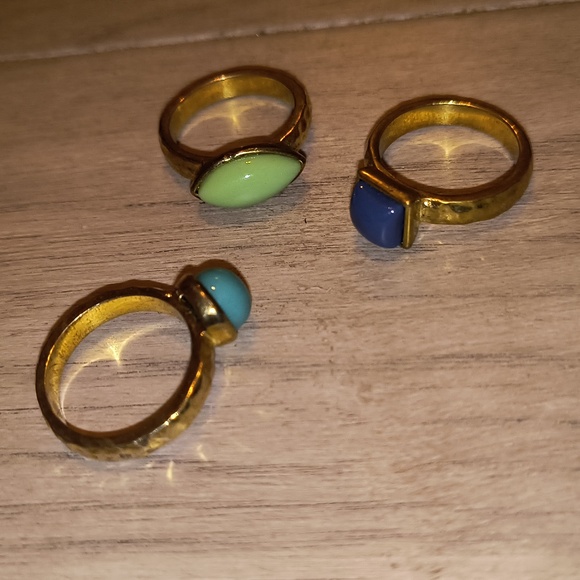 Hammered Gold Stackable Rings - Picture 2 of 8